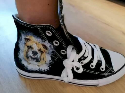 Kundenbild von Elisabeth: bedruckte Schuhe mit Haustiermotiv